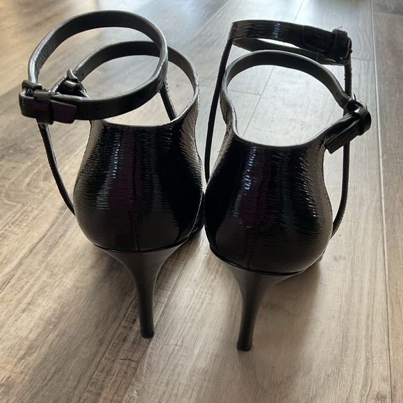 Alexander Wang Emma High Gloss Ankle Strap Pointed Toe Stilettos Pump Black SZ37 - Picture 3 of 7